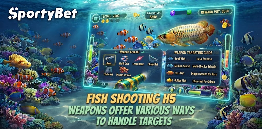 Fish Shooting H5 weapons offer various ways to handle targets