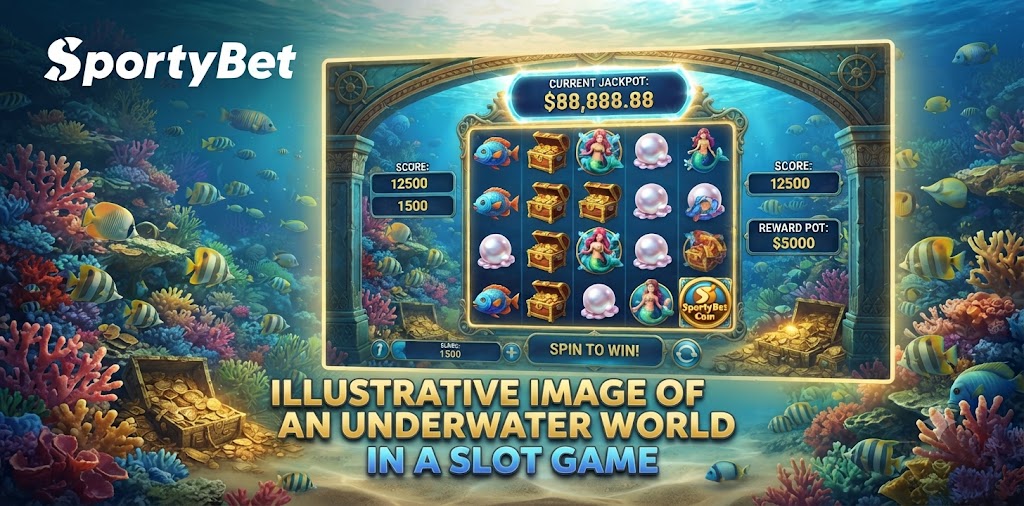 Illustrative image of an underwater world in a slot game