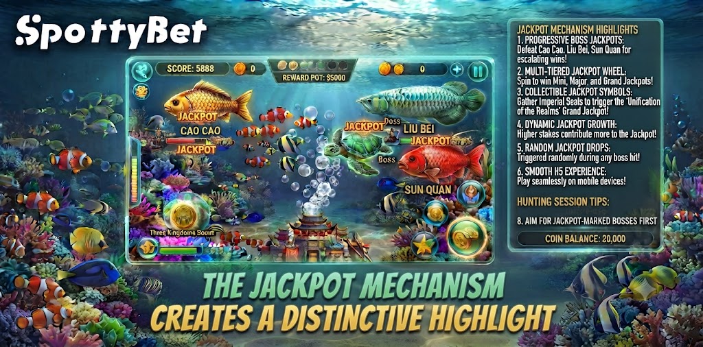 The jackpot mechanism creates a distinctive highlight