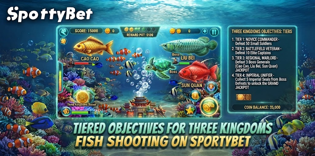 Tiered Objectives for Three Kingdoms Fish Shooting on Sportybet